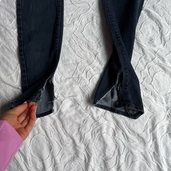 PAIGE Women's Skinny Jeans Dark Blue Wash With Ankle Slits - Picture 7 of 10